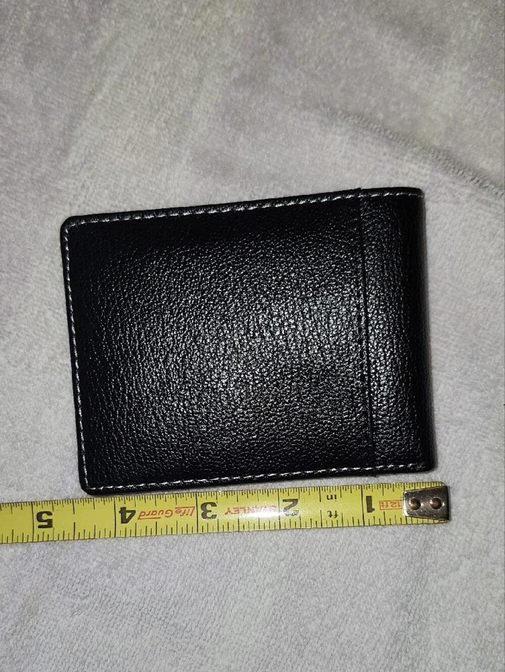 Kroo Black Leather Bi-Fold Wallet with Gold Accent